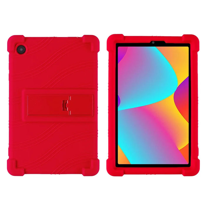 For TCL Tab 8 4G Anti-drop Silicone Tablet Case Adjustable Kickstand Protective Cover - Red - 1