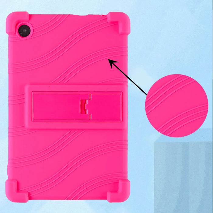 For TCL Tab 8 4G Anti-drop Silicone Tablet Case Adjustable Kickstand Protective Cover - Red - 7