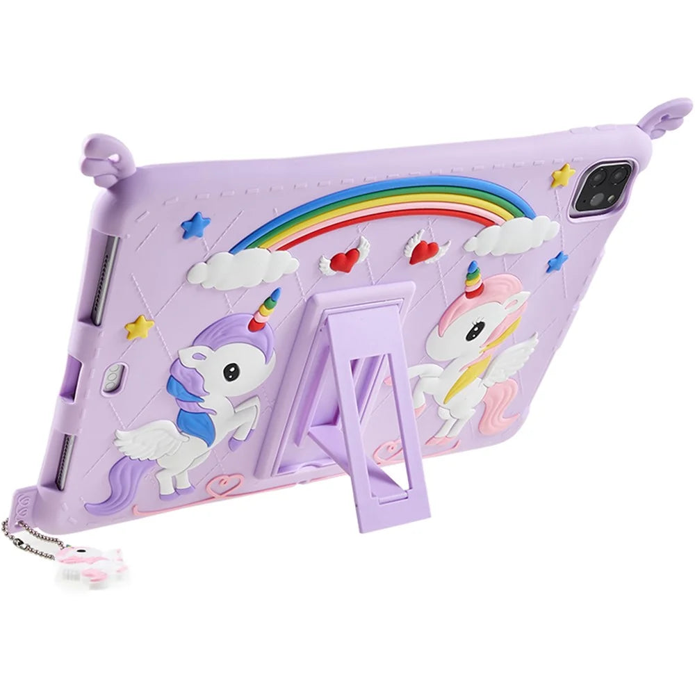 For iPad Pro 11 (2020) / (2021) / (2022) / iPad Air (2020) / (2022) Hard PC Kickstand Silicone Tablet Cover Case with Strap - 4
