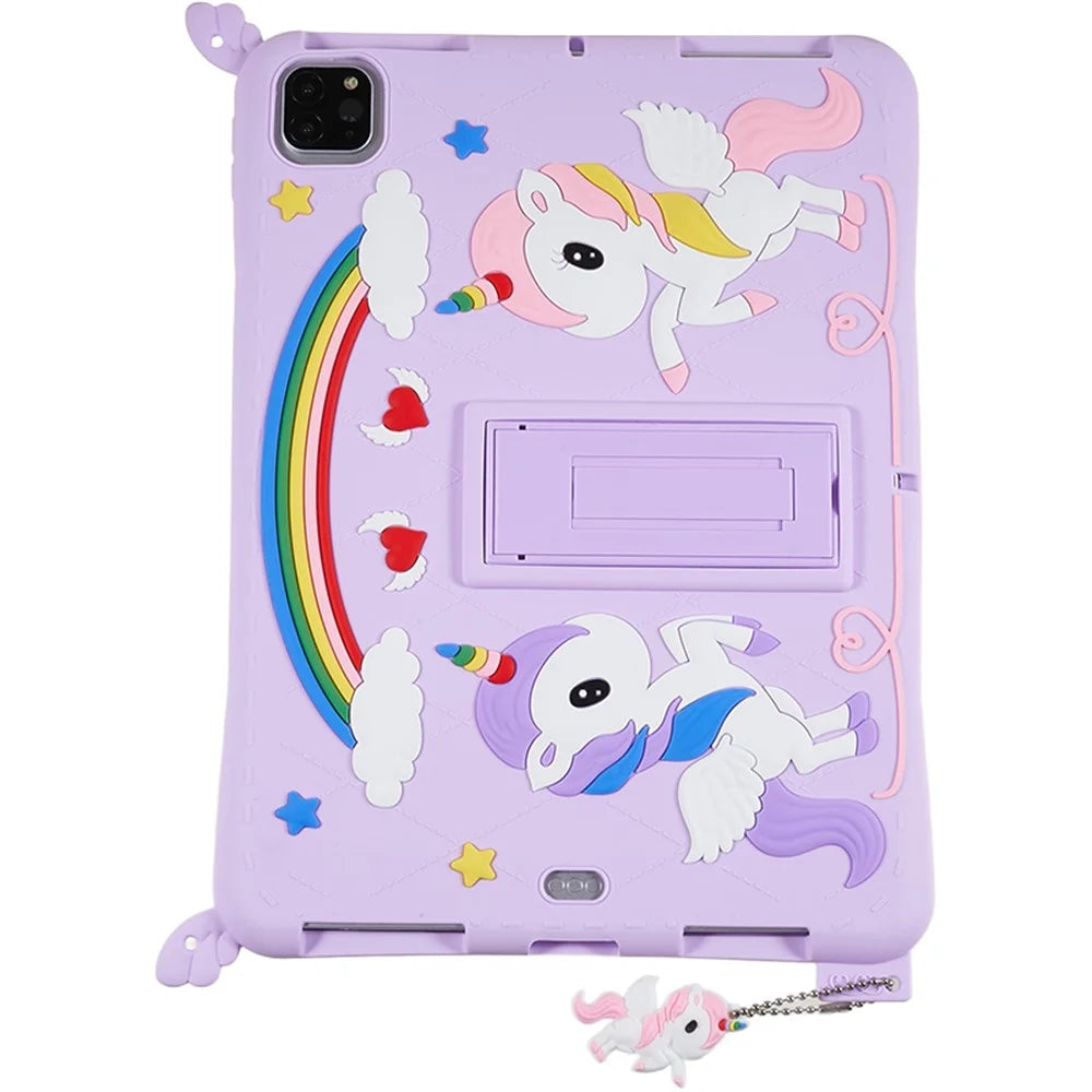 For iPad Pro 11 (2020) / (2021) / (2022) / iPad Air (2020) / (2022) Hard PC Kickstand Silicone Tablet Cover Case with Strap - 6