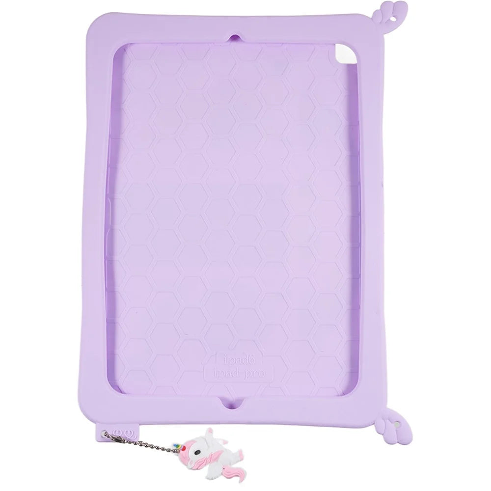 For iPad Air (2013) / Air 2 / iPad 9.7-inch (2017) / (2018) Cute Decor Shockproof Silicone+PC Tablet Cover Kickstand Case with Strap - 3