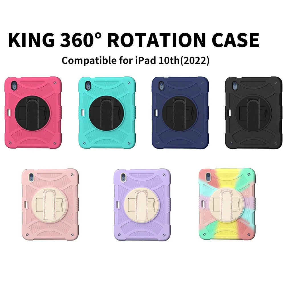 For iPad (2025) / 10.9 (2022) Silicone+PC Tablet Case Kickstand Anti-Slip Drop Protection Cover with Pencil Holder - Black - 6