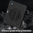 For iPad (2025) / 10.9 (2022) Rotating Kickstand Tablet Case Silicone+PC Anti-Drop Cover with Pencil Holder / Shoulder Strap - Black - 2