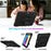 For iPad (2025) / 10.9 (2022) Rotating Kickstand Tablet Case Silicone+PC Anti-Drop Cover with Pencil Holder / Shoulder Strap - Black - 3