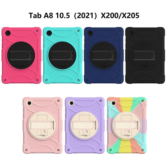 For Samsung Galaxy Tab A8 10.5 (2021) / (2022) Tablet Case Silicone+PC Rotating Kickstand Rugged Cover - Mint Green - 6
