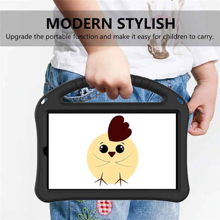 For Lenovo Tab M9 TB-310FU Handle Design Tablet Case Kickstand Shockproof EVA Protective Cover - Black - 7