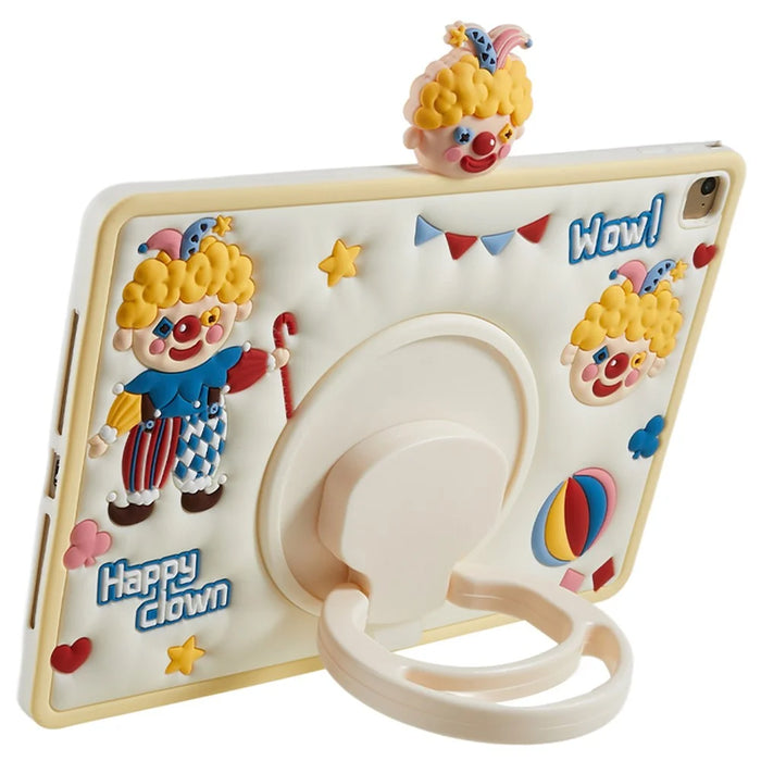 Tablet Case for iPad Air (2013) / Air 2 / iPad 9.7-inch (2017) / (2018) Rotary Kickstand Happy Clown PC+Silicone Cover - 6