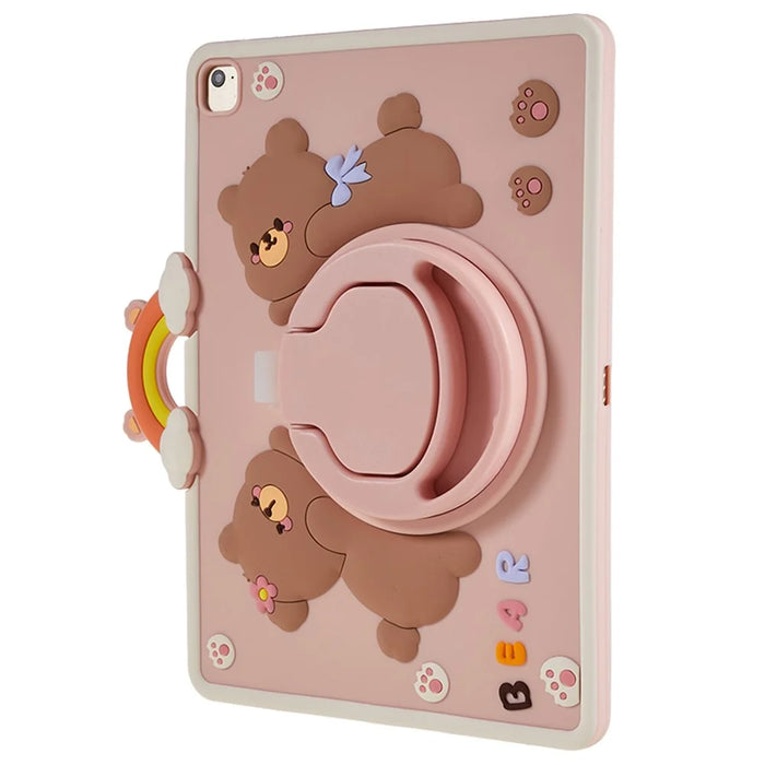 For iPad Air (2013) / Air 2 / iPad 9.7-inch (2017) / (2018) Tablet Case Cartoon Bear Rotary Kickstand PC+Silicone Cover - 4