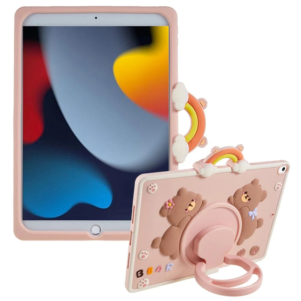 For iPad 10.2 (2021) / (2020) / (2019) / iPad Air 10.5 inch (2019) / Pro 10.5-inch (2017) Tablet Case PC+Silicone Cartoon Bear Kickstand Cover - 1