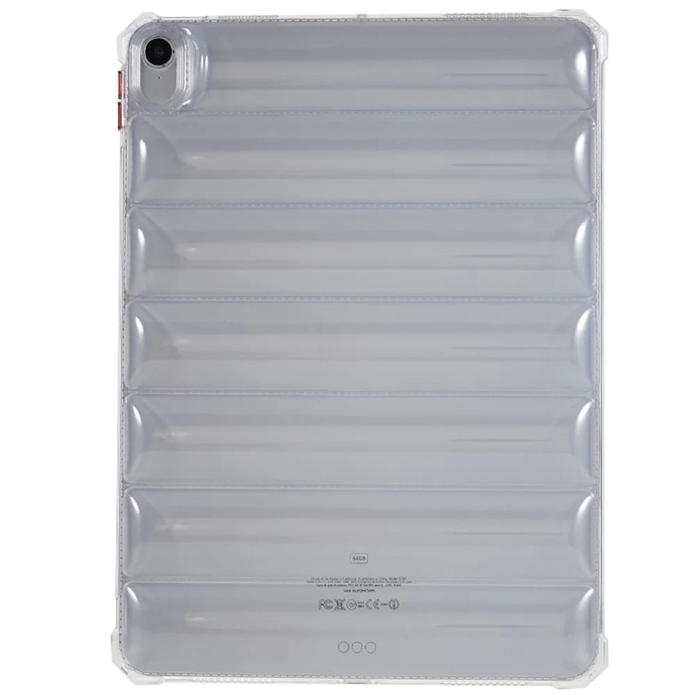 Soft TPU Tablet Case for iPad Air (2020) / (2022) , Airbag Down Jacket Design Drop-proof Clear Tablet Cover - 1