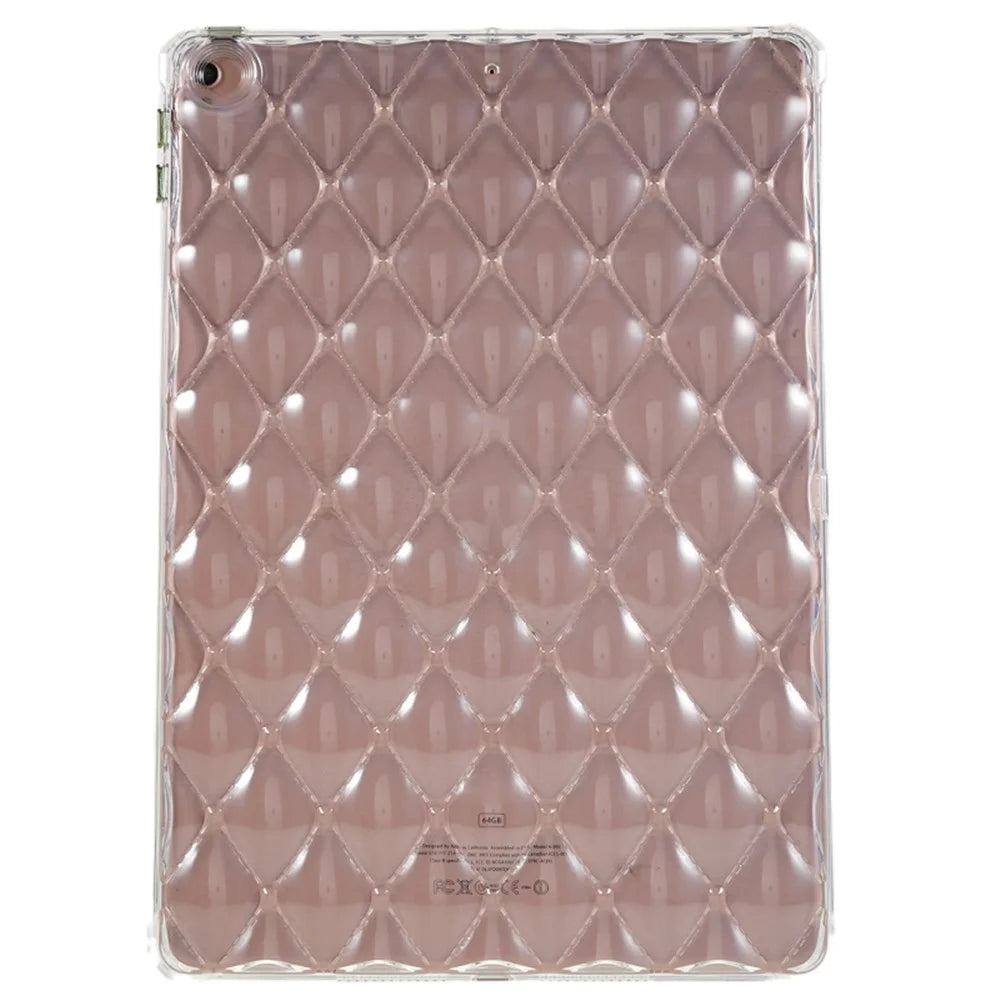 For iPad 10.2 (2021) / (2020) / (2019) Airbag Diamond Texture Anti-drop Cover Soft TPU Clear Tablet Case - 1