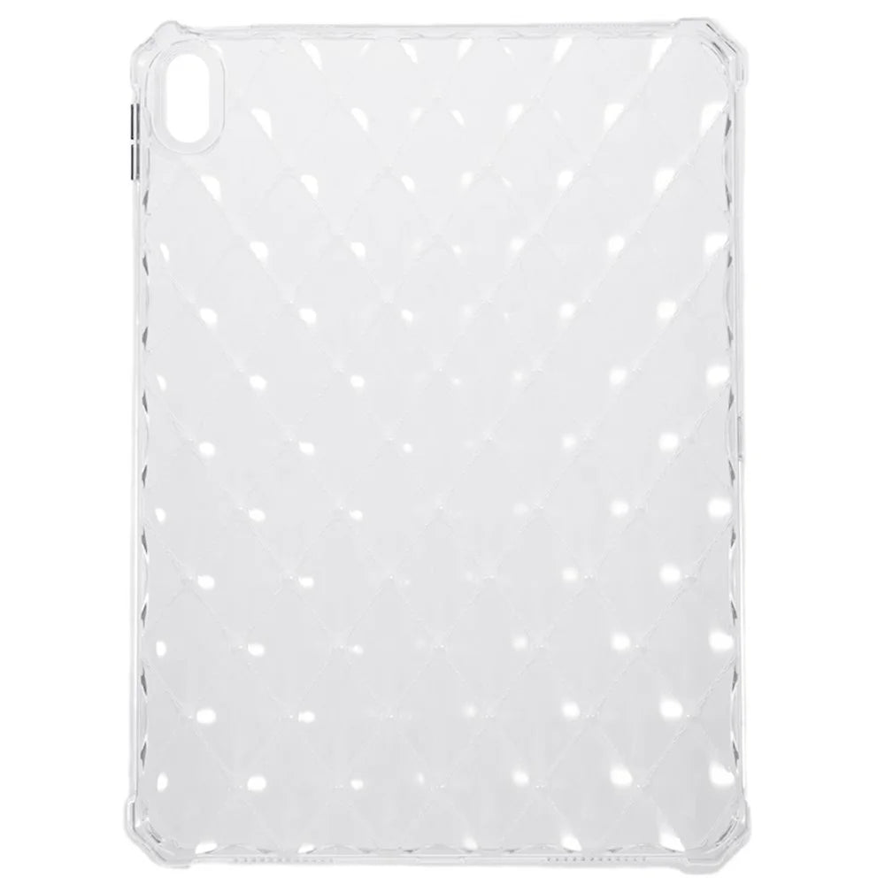 For iPad (2025) / 10.9 (2022) Airbag Diamond Texture Tablet Anti-Drop Cover Soft TPU Clear Back Case - 2