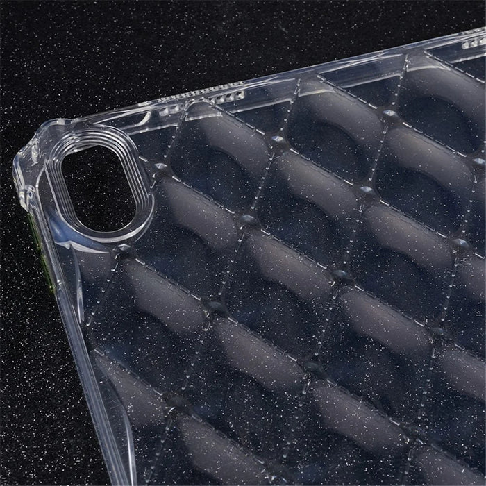 For iPad (2025) / 10.9 (2022) Airbag Diamond Texture Tablet Anti-Drop Cover Soft TPU Clear Back Case - 7