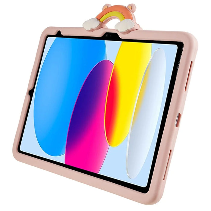 360-Degree Rotation Kickstand Case for iPad (2025) / 10.9 (2022) PC+Silicone Cartoon Bear Tablet Cover - 5