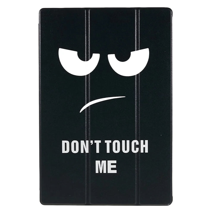 For Samsung Galaxy Tab S8 Ultra Trifold Stand Tablet Case PU Leather Pattern Printing Cover - Don't Touch Me - 2