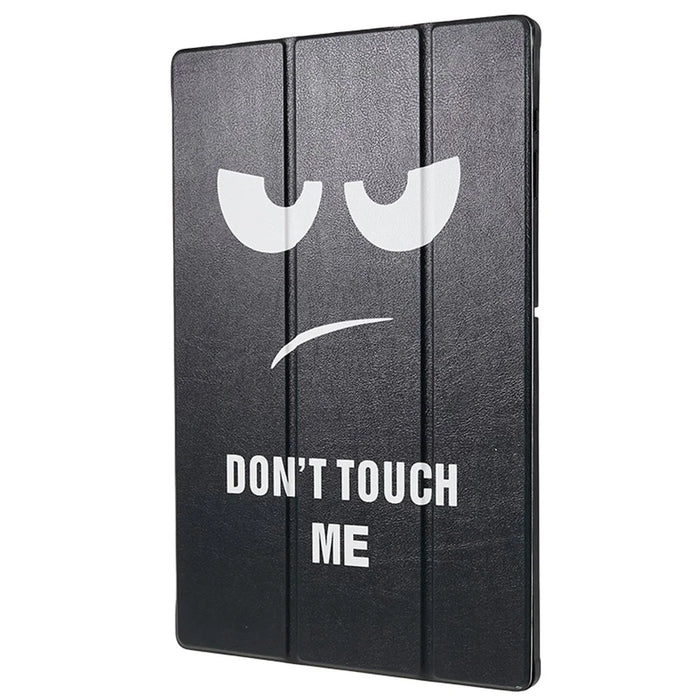 For Samsung Galaxy Tab S8 Ultra Trifold Stand Tablet Case PU Leather Pattern Printing Cover - Don't Touch Me - 3