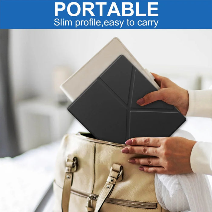 For Kobo Elipsa 2E Origami Case PU Leather+TPU E-book Reader Stand Cover with Auto Wake / Sleep - Black - 6