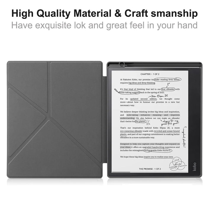 For Kobo Elipsa 2E Origami Stand Case PU Leather Pattern Printing Ebook Reader Cover with Auto Wake / Sleep - Cat - 2