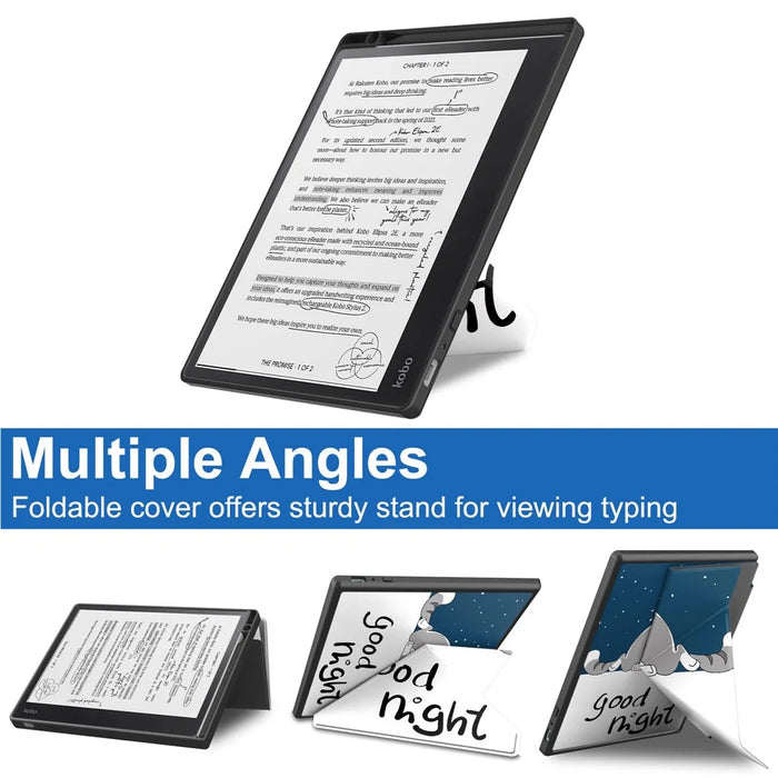 For Kobo Elipsa 2E Origami Stand Case PU Leather Pattern Printing Ebook Reader Cover with Auto Wake / Sleep - Cat - 4