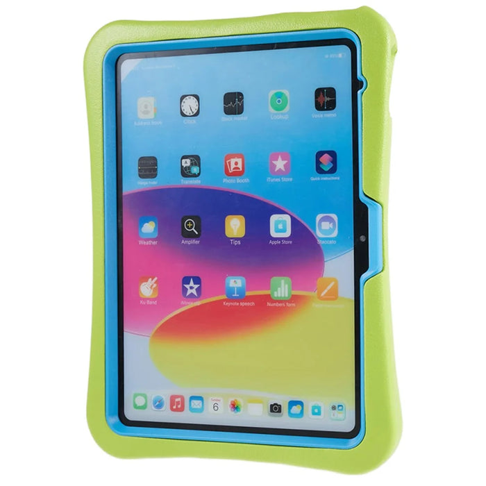 PEPKOO for iPad (2025) / 10.9 (2022) Shockproof Tablet Case 360-degree Rotatable PC Kickstand EVA Protective Cover - Green / Blue - 4