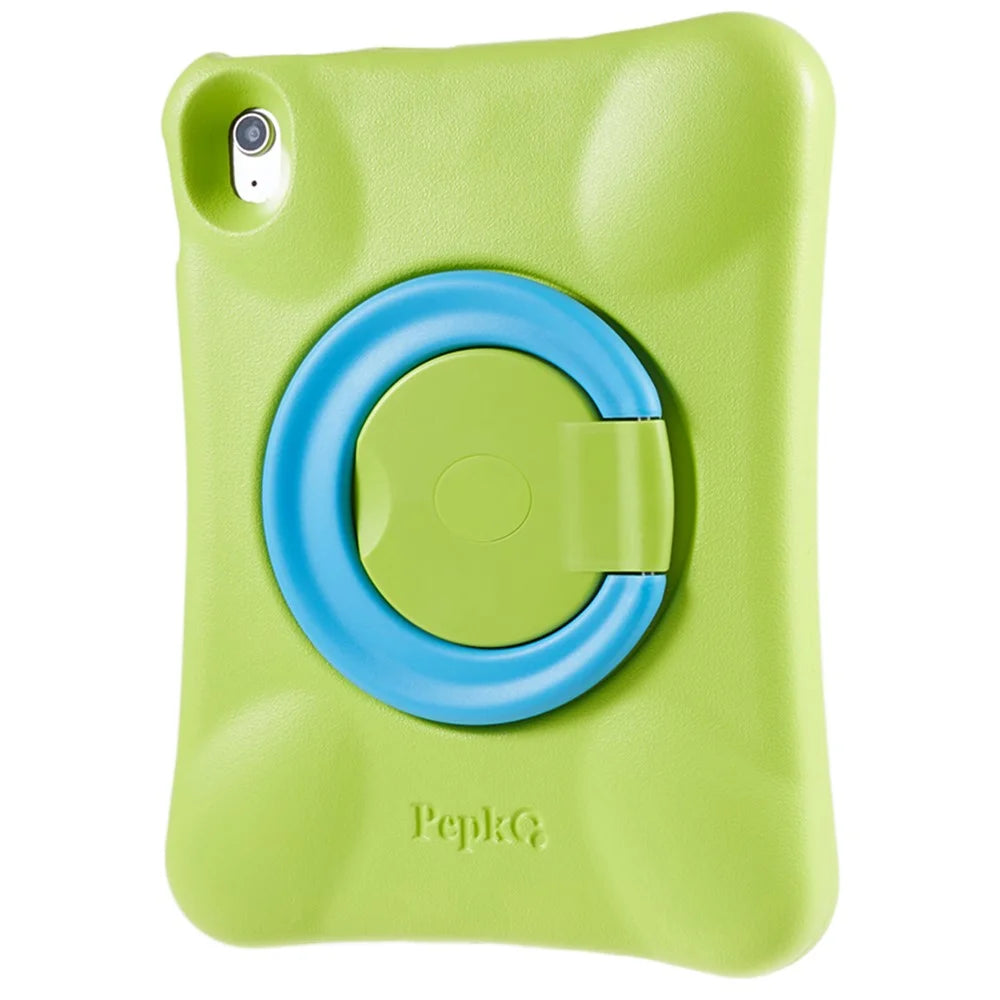 PEPKOO for iPad (2025) / 10.9 (2022) Shockproof Tablet Case 360-degree Rotatable PC Kickstand EVA Protective Cover - Green / Blue - 5