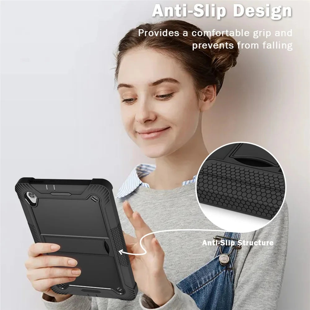 For Lenovo Tab M10 HD Gen 2 TB-X306F / TB-X306X Tablet Protective Shell Kickstand Silicone + PC Cover Case - Black - 2