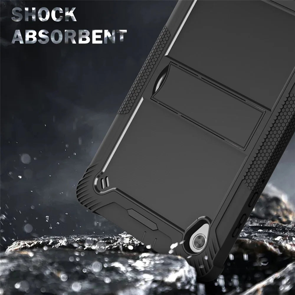 For Lenovo Tab M10 HD Gen 2 TB-X306F / TB-X306X Tablet Protective Shell Kickstand Silicone + PC Cover Case - Black - 4