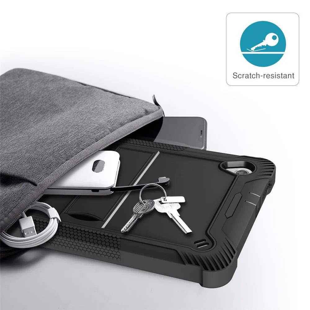 For Lenovo Tab M10 HD Gen 2 TB-X306F / TB-X306X Tablet Protective Shell Kickstand Silicone + PC Cover Case - Black - 7