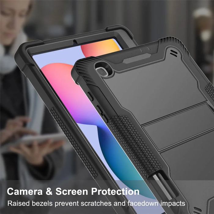 For Samsung Galaxy Tab S6 Lite (2024) / S6 Lite (2022) / S6 Lite (2020) Silicone + PC Tablet Case Kickstand Protection Cover - Black - 2