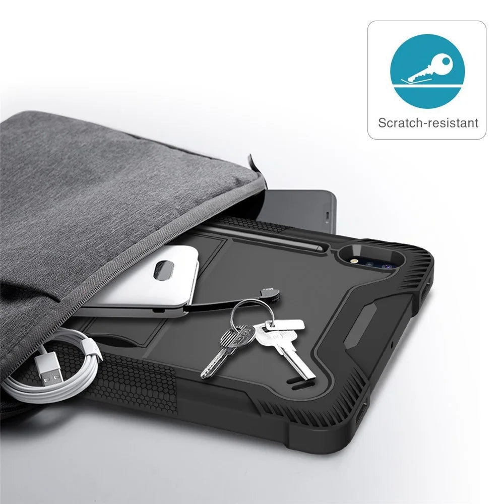 Shockproof Cover for Samsung Galaxy Tab S8 / S7 , Kickstand Silicone + PC Tablet Case - Black - 3