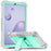 For Samsung Galaxy Tab A7 Lite 8.7-inch Tablet Case Silicone + PC Rugged Protective Kickstand Cover - Grey+Mint Green - 1