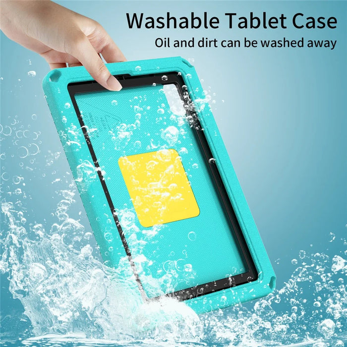 For Lenovo Tab M9 TB-310FU EVA+PC Tablet Protection Case Kickstand Hand Carrying Ring Cover with Shoulder Strap - Light Green - 5