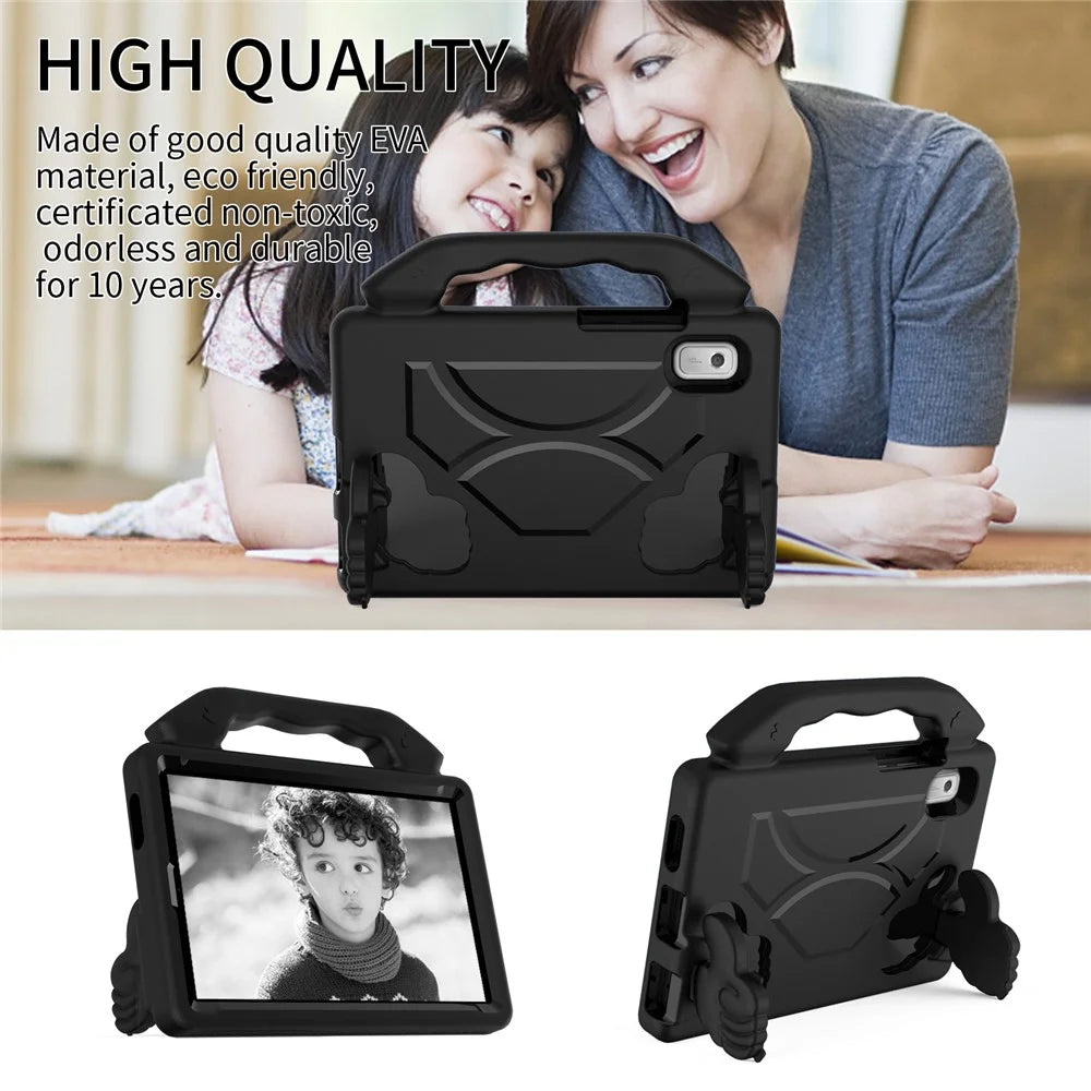 For Lenovo Tab M9 TB-310FU EVA Tablet Case Foldable Thumb Kickstand Anti-drop Cover with Handle Grip - Black - 2