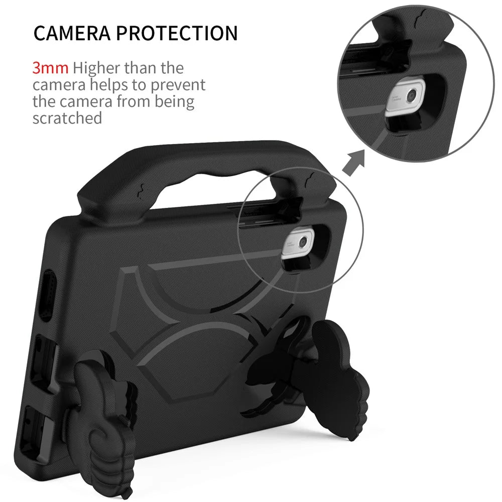 For Lenovo Tab M9 TB-310FU EVA Tablet Case Foldable Thumb Kickstand Anti-drop Cover with Handle Grip - Black - 6