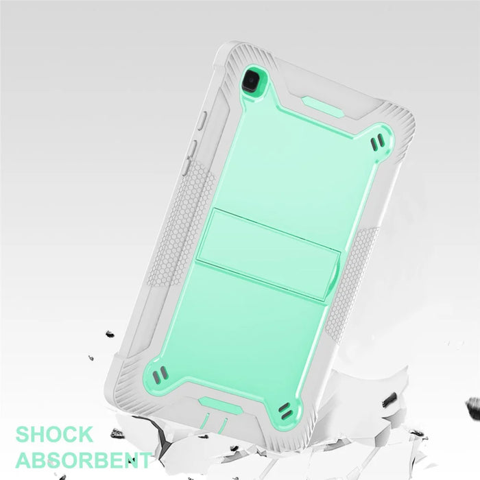 For Samsung Galaxy Tab A7 10.4 (2020) / (2022) Tablet Case Silicone + PC Protective Armor Kickstand Cover - Grey+Mint Green - 6