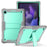 For Samsung Galaxy Tab A8 10.5 (2021) / (2022) Tablet Case Kickstand Silicone + PC Shockproof Armor Cover - Grey+Mint Green - 1