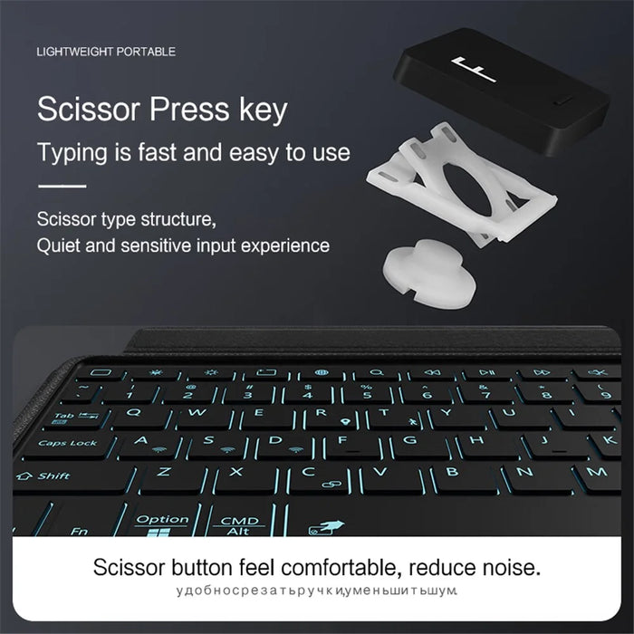 For Honor Pad V8 Leather Case + Bluetooth-compatible Keyboard with Backlight Trackpad - 6