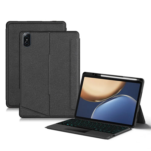 For Honor Tablet V7 Pro Leather Case + Bluetooth-compatible Keyboard with Backlight Trackpad - 1