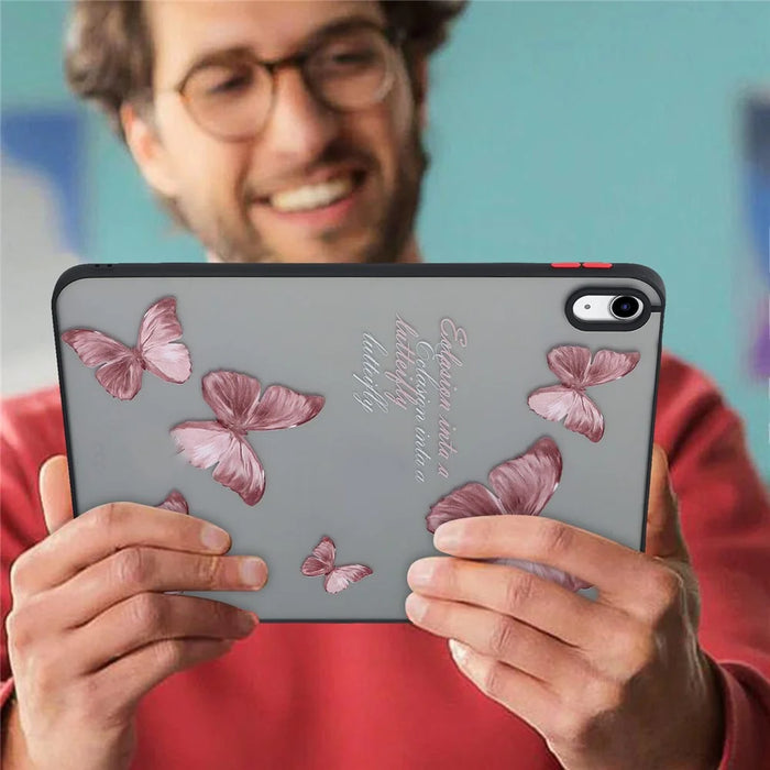 For iPad (2025) / 10.9 (2022) Soft TPU Tablet Case Pattern Printing Skin-Touch Back Cover - Butterfly - 3