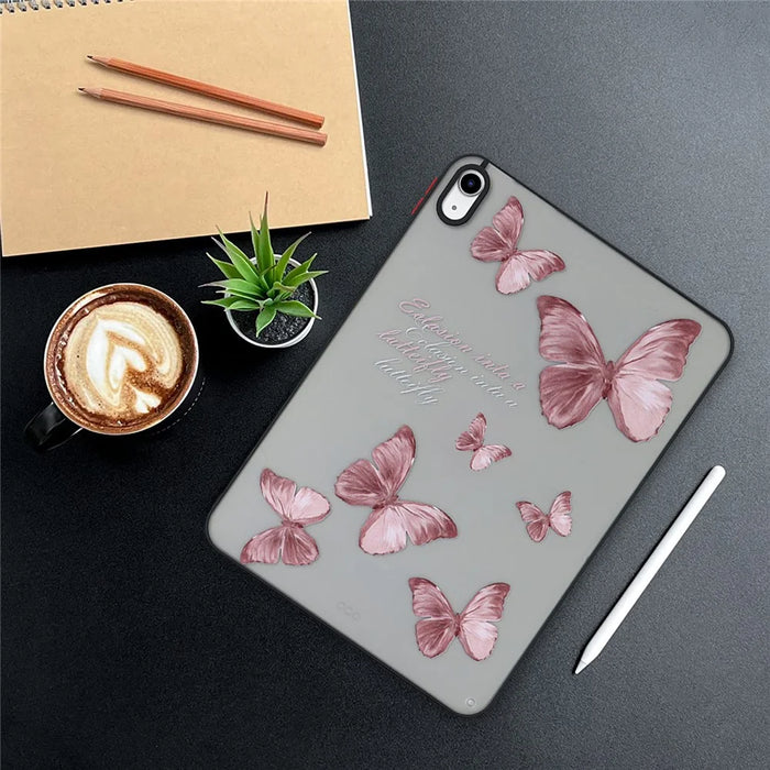 For iPad (2025) / 10.9 (2022) Soft TPU Tablet Case Pattern Printing Skin-Touch Back Cover - Butterfly - 6