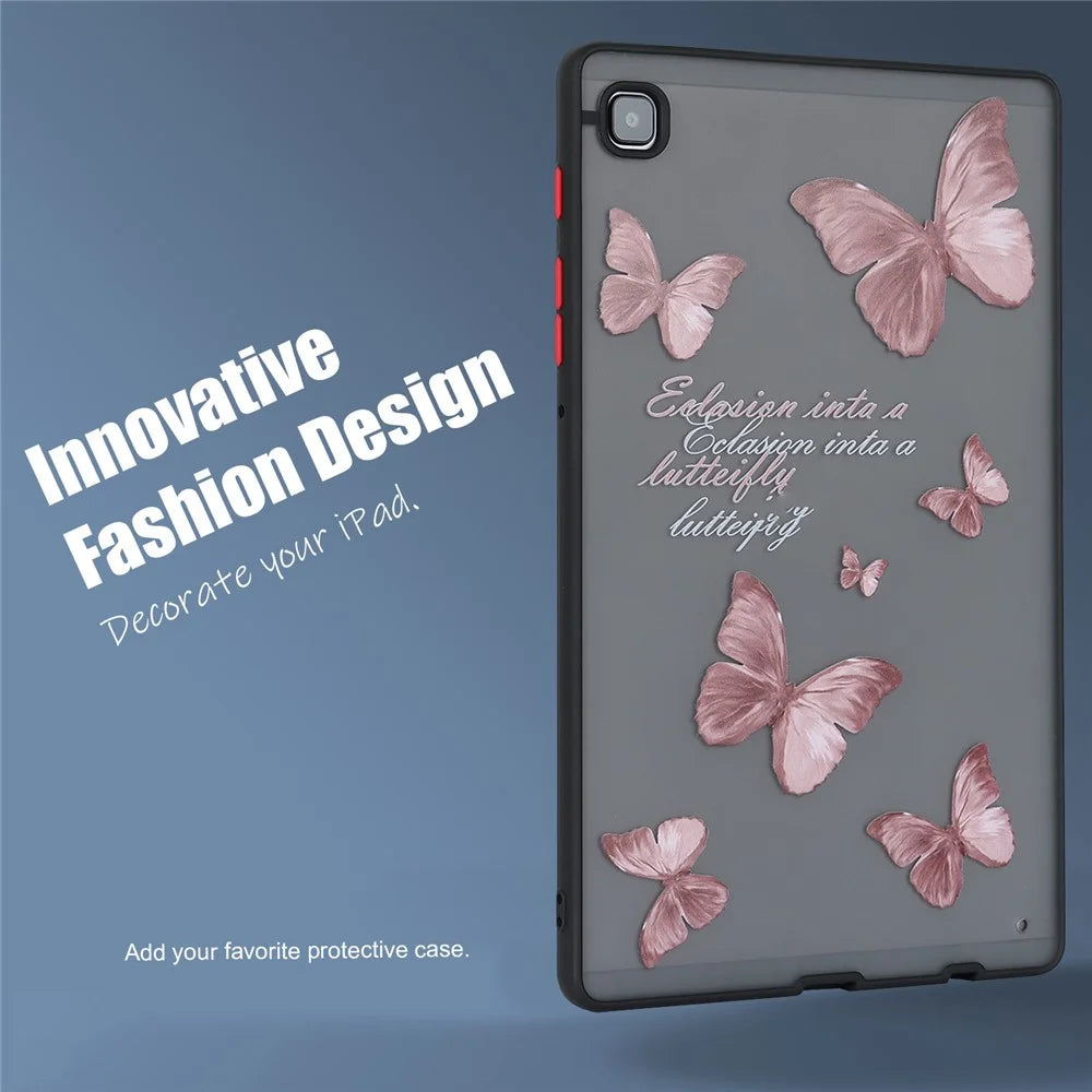 For Samsung Galaxy Tab A7 Lite 8.7-inch T220 T225 Pattern Tablet Case Soft TPU Skin-touch Cover - Butterfly - 3