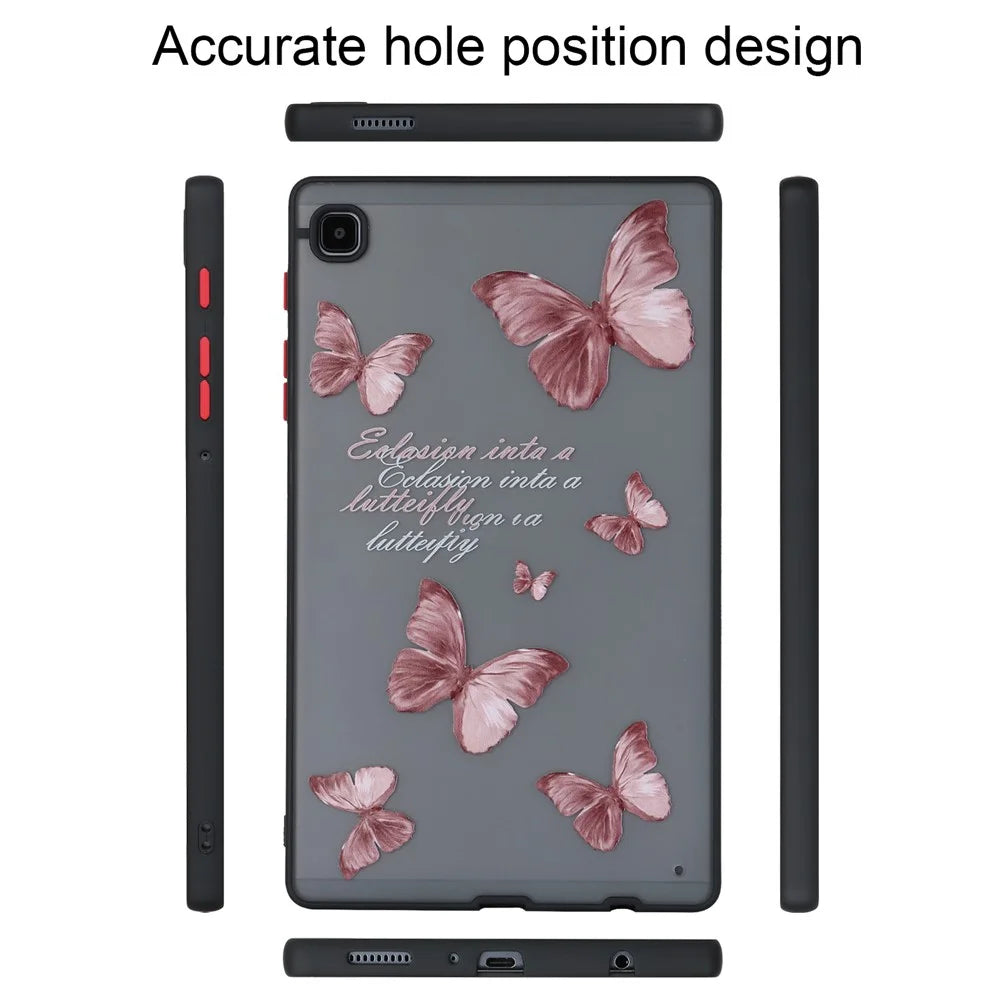 For Samsung Galaxy Tab A7 Lite 8.7-inch T220 T225 Pattern Tablet Case Soft TPU Skin-touch Cover - Butterfly - 7