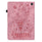 For Amazon Fire 7 (2022) PU Leather Stand Cover Butterfly Rose Imprinted Anti-drop Tablet Case with Card Slots - Pink - 7