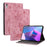 For Lenovo Tab P11 Gen 2 11.5" Card Holder Tablet Case Imprinted PU Leather Tablet Cover with Stand - Pink - 1