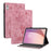 For Lenovo Tab M9 TB-310FU Stand Card Slots Tablet Case Imprinted PU Leather Protective Cover - Pink - 1