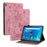 For Lenovo Tab M10 TB-X605L / TB-X605F / Tab M10 HD TB-X505F / TB-X505L Imprinted Stand Cover PU Leather Case - Pink - 1
