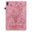 PU Leather Stand Tablet Case for Nokia T20 , Imprinted Card Holder Full Protection Tablet Cover - Pink - 7