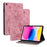 For iPad (2025) / 10.9 (2022) PU Leather Stand Case Butterfly Rose Imprinted Card Holder Tablet Cover - Pink - 1
