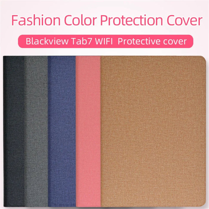 For Blackview Tab 7 WiFi PU Leather Shockproof Shell Stand Business Tablet Cover - Black - 7