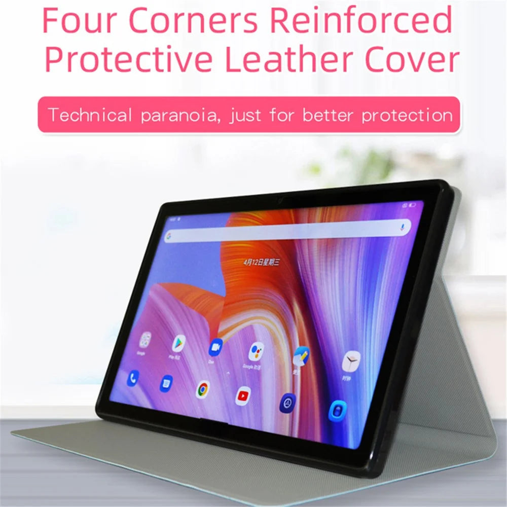 For Blackview Tab 11 SE Business PU Leather Tablet Case Folio Stand Inner TPU Cover - Grey - 3